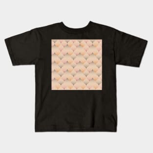 60s Retro vibes pattern in warm peach and grey Kids T-Shirt